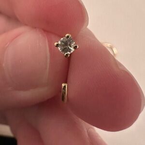 Local Eclectic Solid Gold White Sapphire Ear Huggers